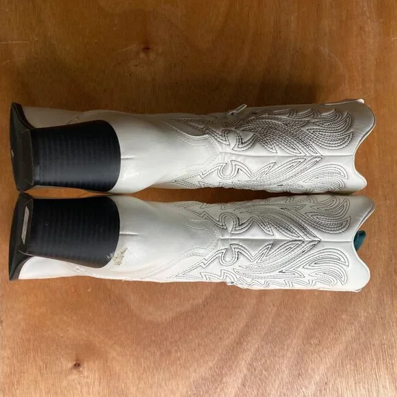 Women's Block Heel White Cowboy Boots - Indigo rd. - Macys - Picture 3 of 8